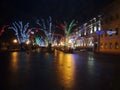 Ukraine. The beauty of night Odessa in the New Year holidays.