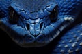 Unique Blue viper snake face. Generate Ai