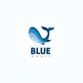 Unique blue whale logo icon design vector concept