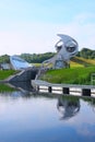 Falkirk wheel rotating boat lift in scotland