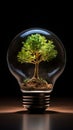 A Unique Bonsai Tree Encased in a Light Bulb Royalty Free Stock Photo