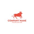 Unique bull logo template. vector. editable Royalty Free Stock Photo
