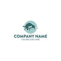 Unique bull logo template. vector. editable Royalty Free Stock Photo