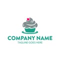 Unique cake and cookies logo template. vector. editable