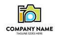 Unique camera, photography logo template