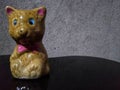 unique ceramic cat statue from brown color