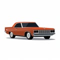 Unique Character Design: Orange Old Car With American Iconography