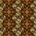 Unique circle pattern on batik design with seamless dark brown color design