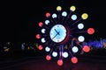 Unique clock at Illumia Light Illumination festival Korea Night Royalty Free Stock Photo