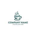 Unique coffee cafe logo template. vector. editable Royalty Free Stock Photo