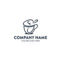 Unique coffee cafe logo template. vector. editable Royalty Free Stock Photo