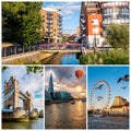 Unique collage of images of London