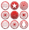 Unique collection of vintage rubber stamps in red vector design Royalty Free Stock Photo