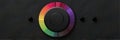 Unique Color Wheel Interface Design With Vibrant Gradient Sections and Control Knobs Set Against a Dark Background Royalty Free Stock Photo