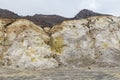 Unique colorful mountains of Stefanos crater, volcano in Nisyros island