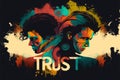 Trust Abstract Art (generative AI) Royalty Free Stock Photo