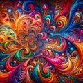 A unique, Colorful Vivid Psychedelic Abstract Design Background