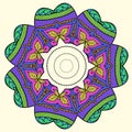 Unique coloring book square page for adults - floral authentic carpet design, joy to older children and adult colorists