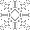Unique coloring book square page for adults - seamless pattern t