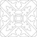 Unique coloring book square page for adults - seamless pattern