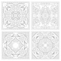 Unique coloring book square page set for adults