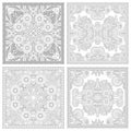 Unique coloring book square page set for adults