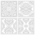 Unique coloring book square page set for adults