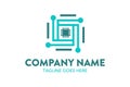 Unique computer and networking logo template Royalty Free Stock Photo