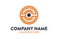 Unique computer and networking logo template Royalty Free Stock Photo