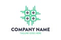 Unique computer and networking logo template Royalty Free Stock Photo