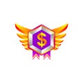 Unique and cool dollar badge illustration design Royalty Free Stock Photo