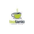 Unique Creative Green Tea Logo Symbol Royalty Free Stock Photo