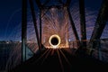 Unique Creative Light Painting With Fire and Tube Lighting Royalty Free Stock Photo