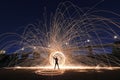 Unique Creative Light Painting With Fire and Tube Lighting Royalty Free Stock Photo