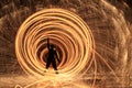 Unique Creative Light Painting With Fire and Tube Lighting Royalty Free Stock Photo