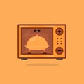 Unique cute microwave flat design icon