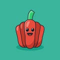 Unique cute red paprika flat icon design graphic vector Royalty Free Stock Photo