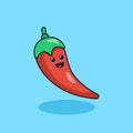 Unique cute spicy red chilli pepper flat icon design graphic vector Royalty Free Stock Photo