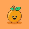 Unique cute sweet orange fruit flat design icon graphic vector Royalty Free Stock Photo