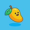 Unique cute yellow mango fruit flat icon design graphic vector Royalty Free Stock Photo