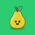 Unique cute yellow pear fruit flat icon design graphic vector Royalty Free Stock Photo