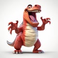 Unique 3d Cartoon Illustration Of Dinosaur - Animated Movie Design