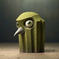 Unique 3d Concept Art: Ugly Bird On Rock Pile - Inspired By Giorgio Morandi