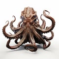 Unique 3d Octopus Render In Primitivist Realism Style
