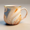 Unique 3d Printed Marbleized Mug With Realistic Details