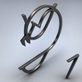 Unique 3D Shape Symbol Dark Metal On Grey Background For Logo Royalty Free Stock Photo