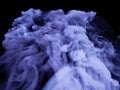 Three-dimensional surface engulfed in blue Smoke and vapor rings