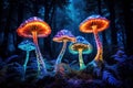 Unique Decorative mushrooms. Generate Ai