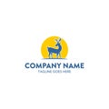 Unique deer logo template Royalty Free Stock Photo