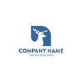 Unique deer logo template Royalty Free Stock Photo